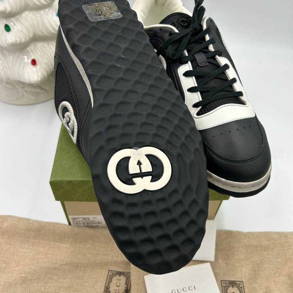 Men's Gucci  Mac 80 Leather distressed low top sneakers size 10.5 made in Italy - Picture 11 of 11